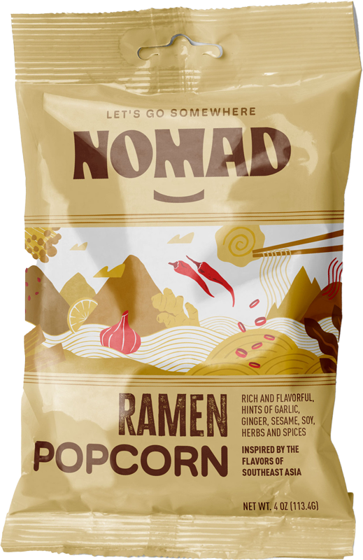 Nomad Snacks Ramen Popcorn.
