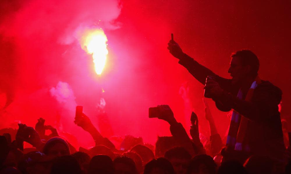 The use of flares by Liverpool supporters is also being investigated by police