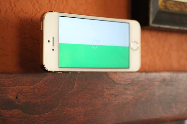 iPhone Compass app being used as a level