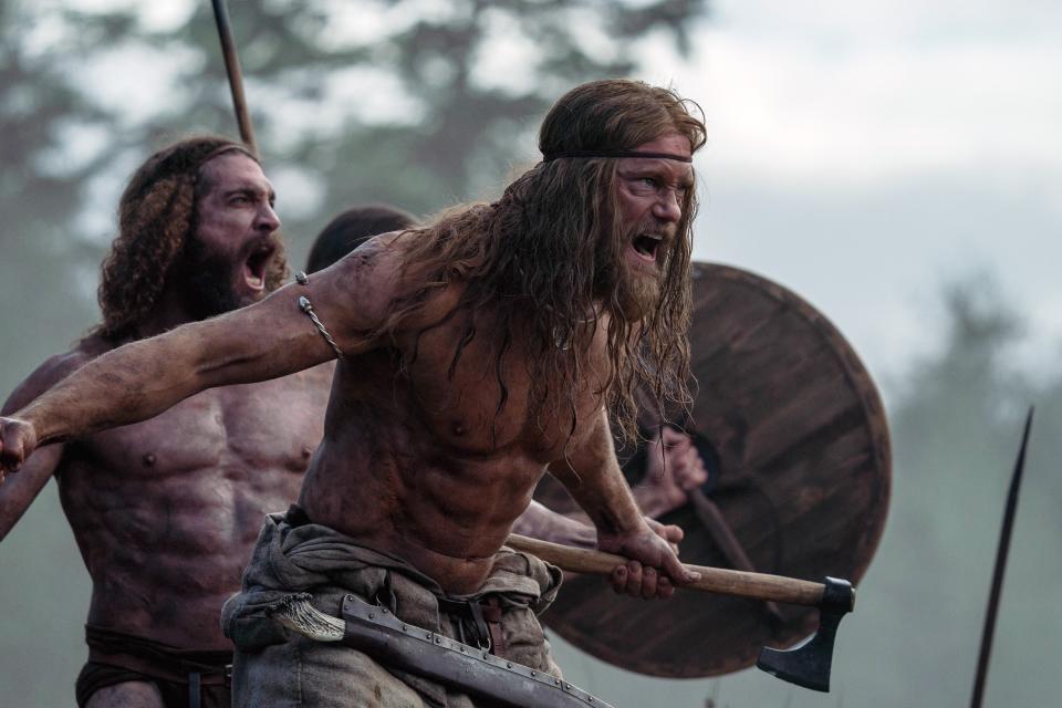 Alexander Skarsgard shirtless ready for battle