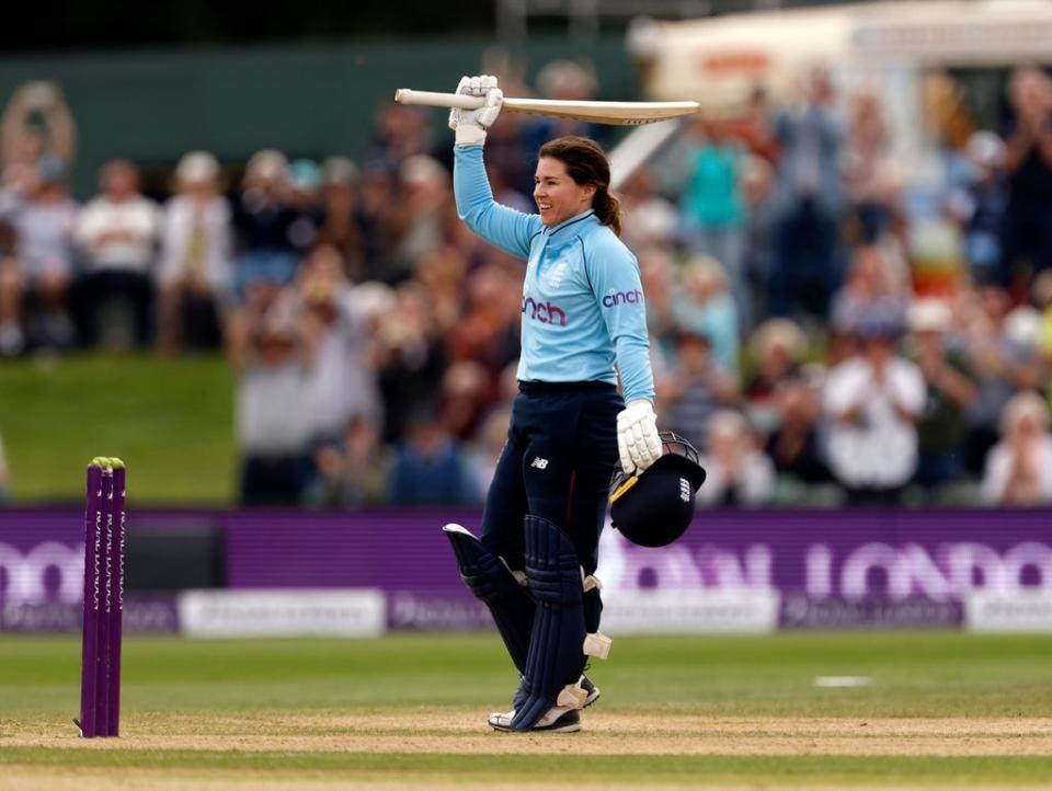 Tammy Beaumont salutes the crowd (PA)