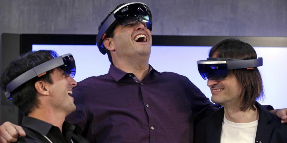 microsoft executives testing the hololens