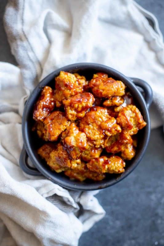 <p>Fooduzzi</p><p>Chewy, simple vegan seitan nuggets made in the Instant Pot! You’ll love this quick and easy plant-based protein-packed recipe!</p><p><strong>Get the recipe: <a href="https://www.fooduzzi.com/2021/08/instant-pot-seitan-nuggets/" rel="nofollow noopener" target="_blank" data-ylk="slk:Instant Pot Seitan Nuggets;elm:context_link;itc:0;sec:content-canvas" class="link rapid-noclick-resp">Instant Pot Seitan Nuggets</a></strong></p>