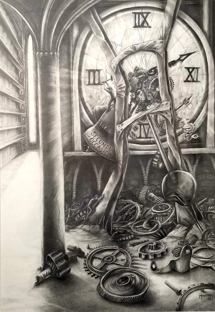 This piece of artwork by Duane Montney and titled “Second Chance" is one of the pieces of artwork on exhibit in Morenci at the Stair District Library, 228 W. Main St., as part of the library's “Making Art in Prison” exhibit. The artwork corresponds with the library's Michigan Notable Author, Ann Arbor's Janie Paul, who will visit the library at 6 p.m. Thursday, May 2.
