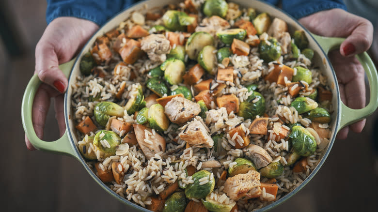 rice with brussel sprouts