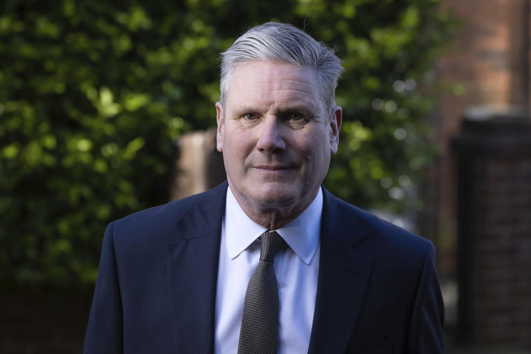 Photo by: zz/KGC-254/STAR MAX/IPx 2024 4/17/24 Sir Keir Starmer - Leader of The Labour Party and Leader of The Opposition - is seen leaving his home on April 17, 2024 to attend the weekly session of The Prime Minister's Questions at The Houses of Parliament. (London, England, UK)