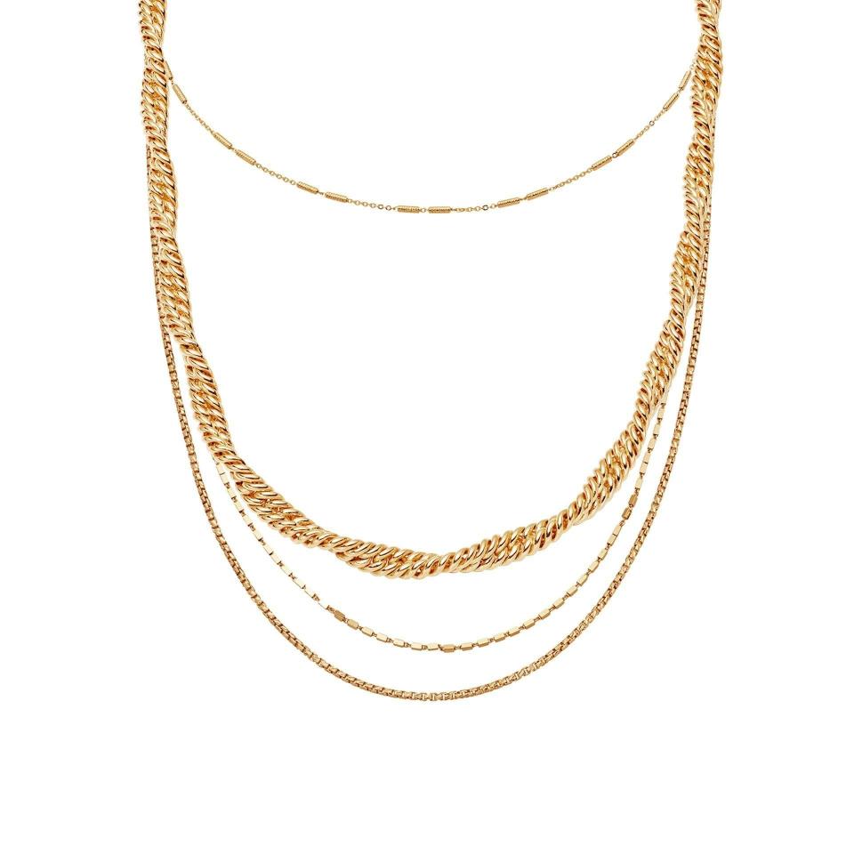 17) Gold Marina & Vervelle Chain Choker Necklace Set