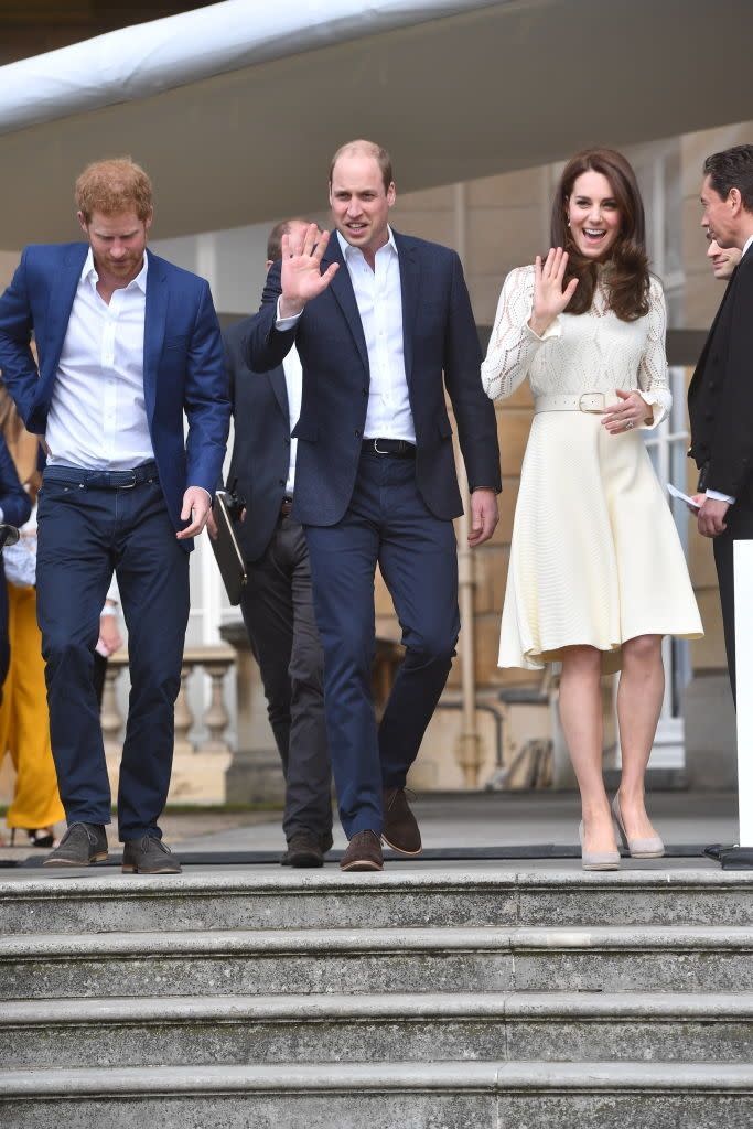 The Duchess of Cambridge, Prince William, and Prince Harry