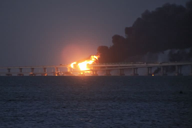 Explosión en el puente de Crimea