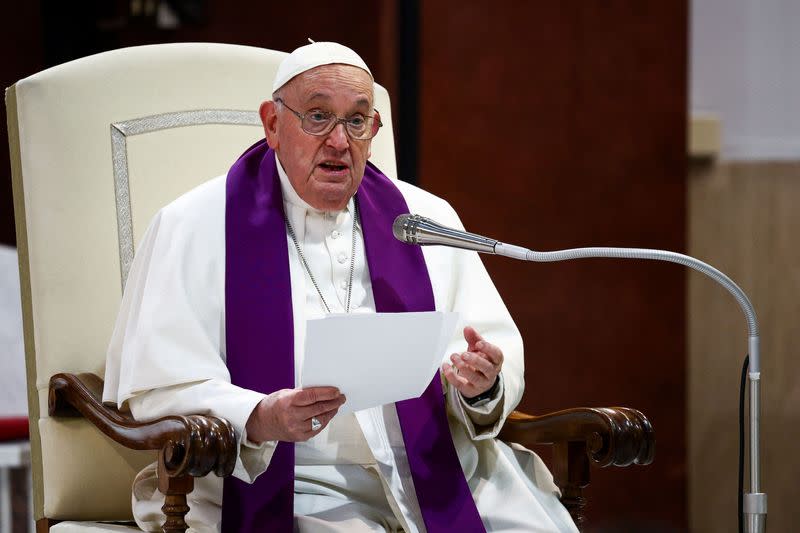 Pope Francis presides over the '24 Hours for the Lord' Lenten initiative, in Rome