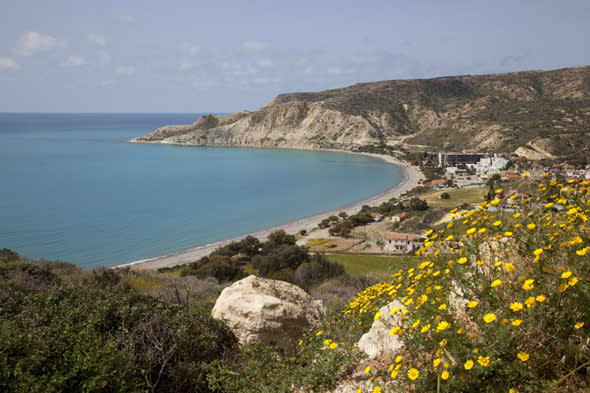 Mandatory Credit: Photo by Frank Fell/The Travel Library/REX (1234082a)Cyprus; Pissouri; View of Pissouri Bay Paphos Paphos CyprusTRAVEL STOCK