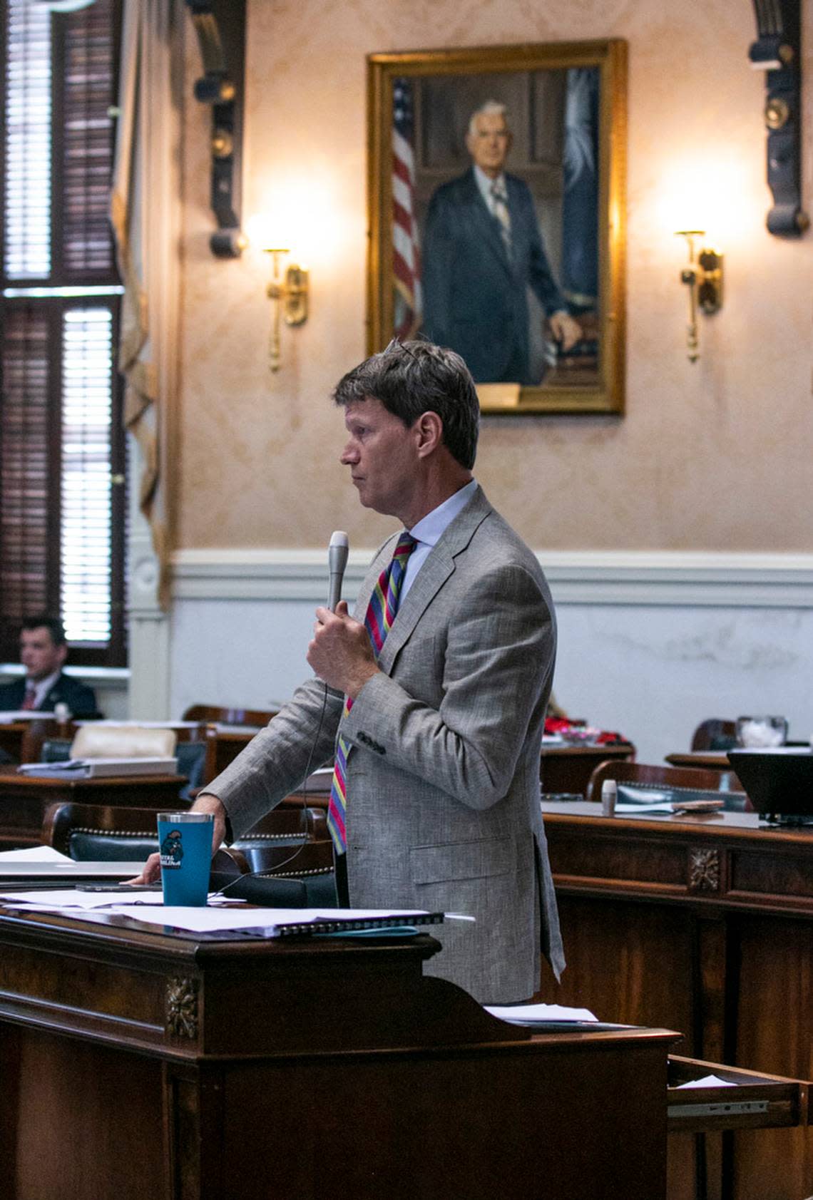 Sen. Luke Rankin, R.-Horry, speaks during debate in the senate chamber. 5/7/19