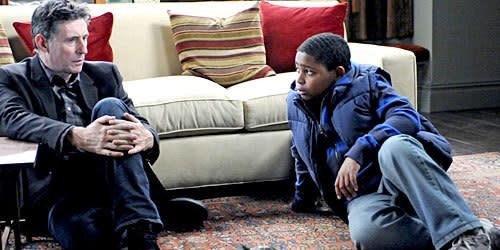 Therapist Paul Weston (Gabriel Byrne) counsels Oliver (Aaron Shaw) in "In Treatment."