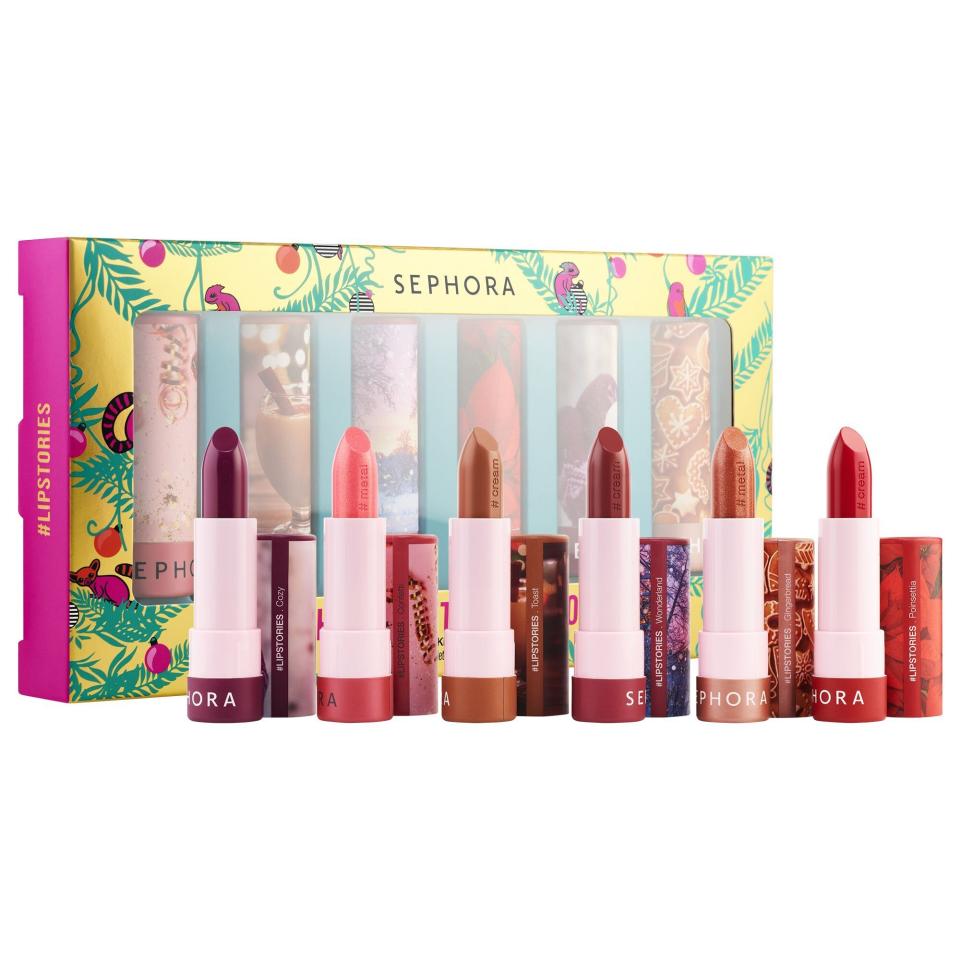 This <a href="https://fave.co/3if07UH" target="_blank" rel="noopener noreferrer">lipstick beauty gift set</a> includes six new exclusive shades in cream and matte finishes. Gift it to the lipstick lover in your life or separate and use them as stocking stuffers. Find it for $29 at <a href="https://fave.co/3if07UH" target="_blank" rel="noopener noreferrer">Sephora</a>.