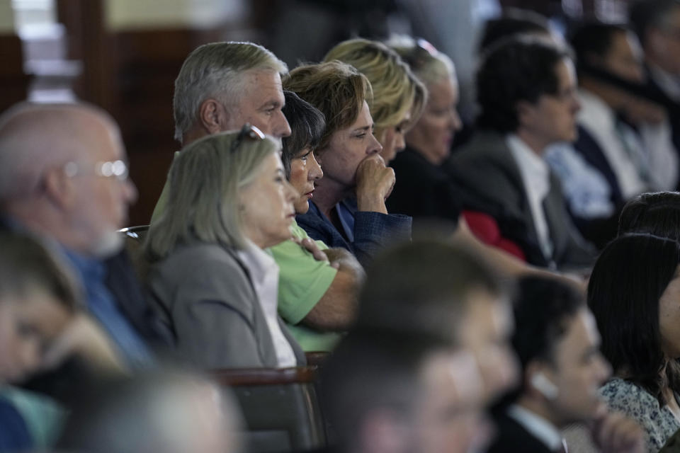 Ticketed members of the public attend closing arguments for the impeachment trial for suspended Texas Attorney General Ken Paxton in the Senate Chamber at the Texas Capitol, Friday, Sept. 15, 2023, in Austin, Texas. (AP Photo/Eric Gay)