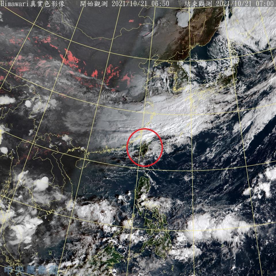 東北季風影響，北部及東北部天氣較涼，今天將有局部短暫雨，基隆北海岸並有局部較大雨勢發生機率。   圖：中央氣象局/提供