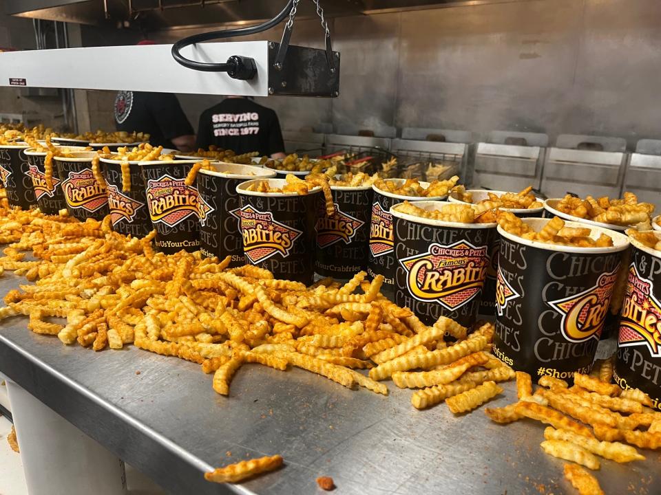 At the end of a sold-out game on May 5, 2023, the self-serve Crabfries at Chickie's and Pete's at Citizens Bank Park had been dropped everywhere, including the floor.