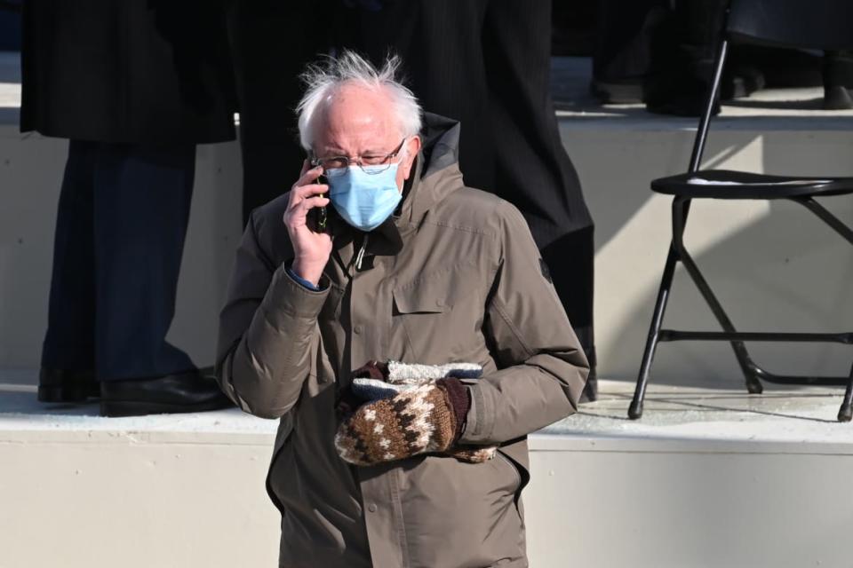 <div class="inline-image__caption"><p>Bernie Sanders at the Inauguration</p></div> <div class="inline-image__credit">SAUL LOEB/POOL/AFP via Getty Images</div>