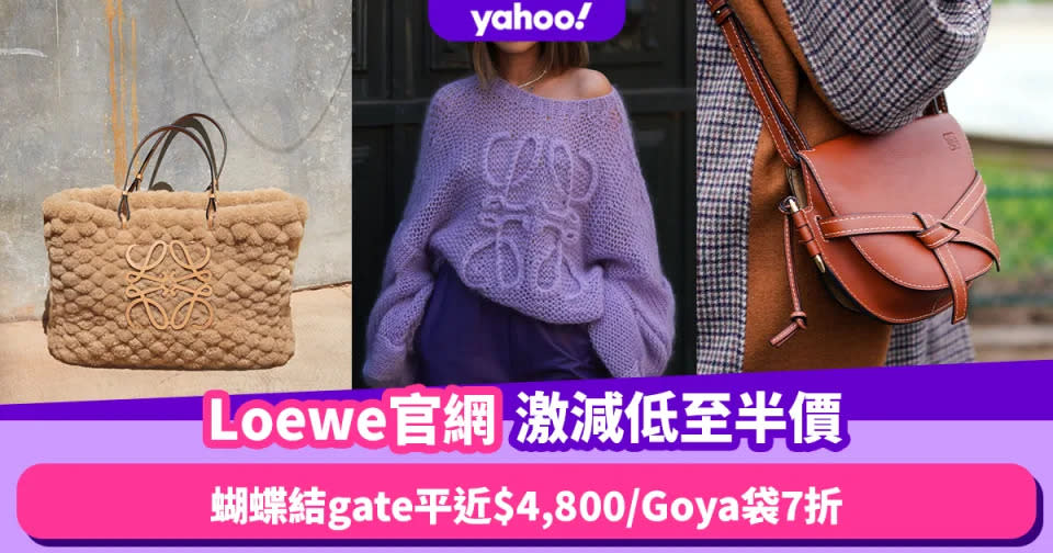 Loewe官網罕有激減低至半價！經典蝴蝶結mini gate平近$4,800／官網限定Goya袋7折！