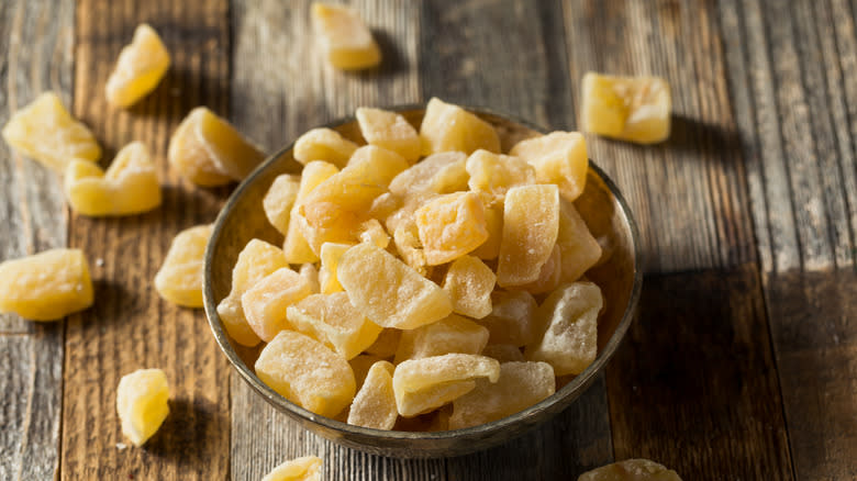 Bowl of candied ginger