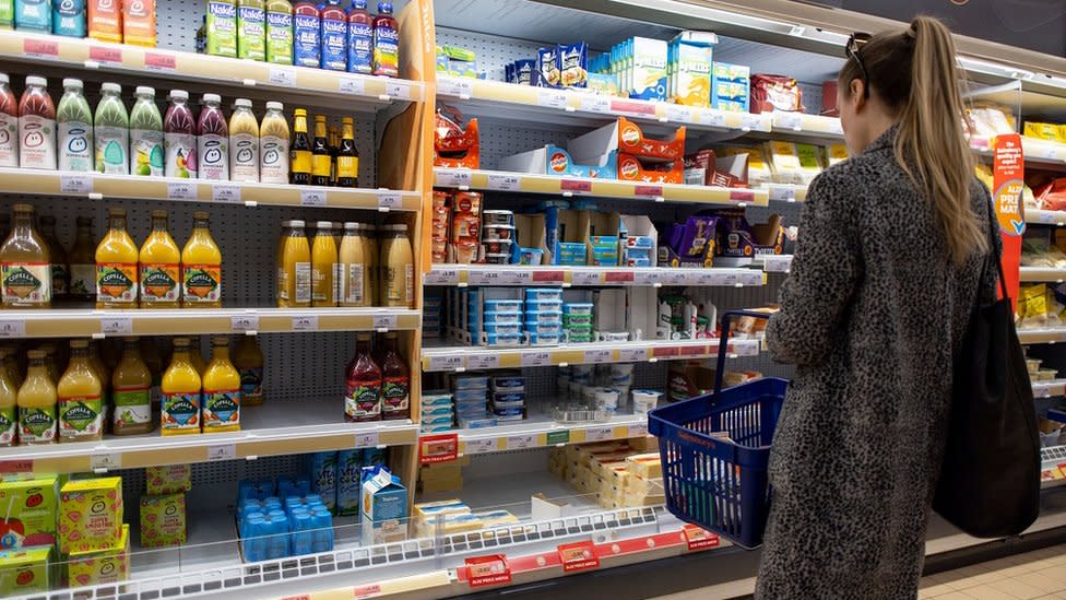 Shopper in Sainsbury's