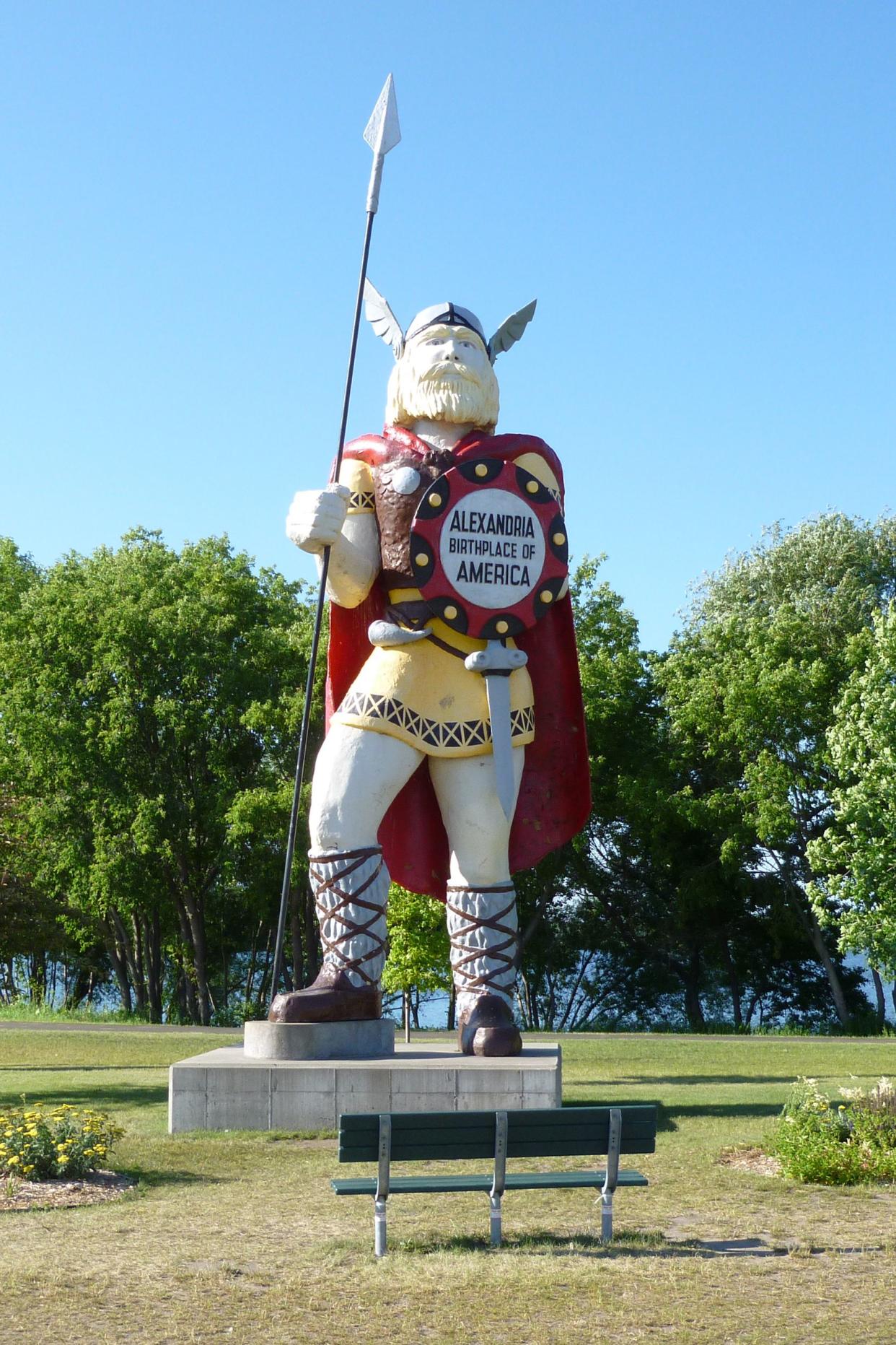 Statue of Big Ole the Viking, greeting visitors to Alexandria