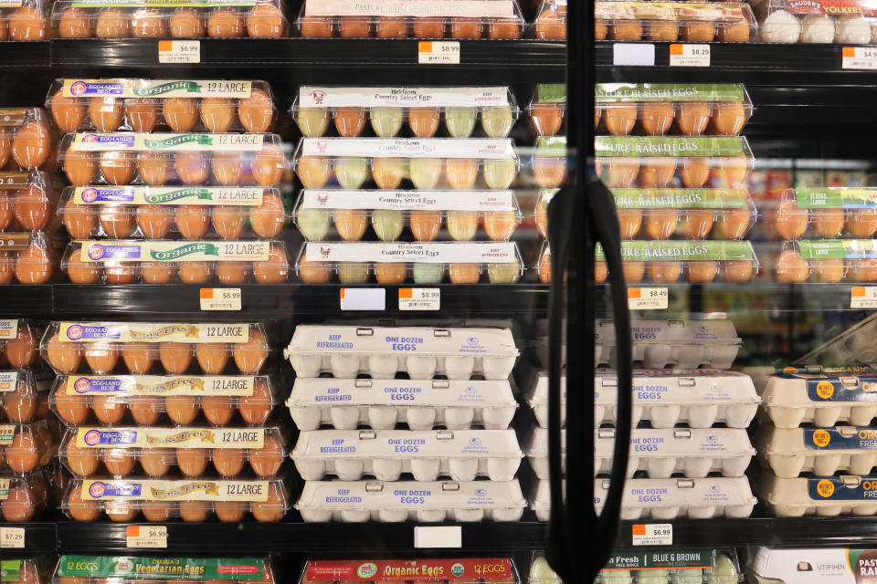 NEW YORK, NEW YORK - JUNE 12: Eggs are seen at Lincoln Market on June 12, 2023 in the Prospect Lefferts Gardens neighborhood in the Brooklyn borough of New York City. (Photo by Michael M. Santiago/Getty Images)