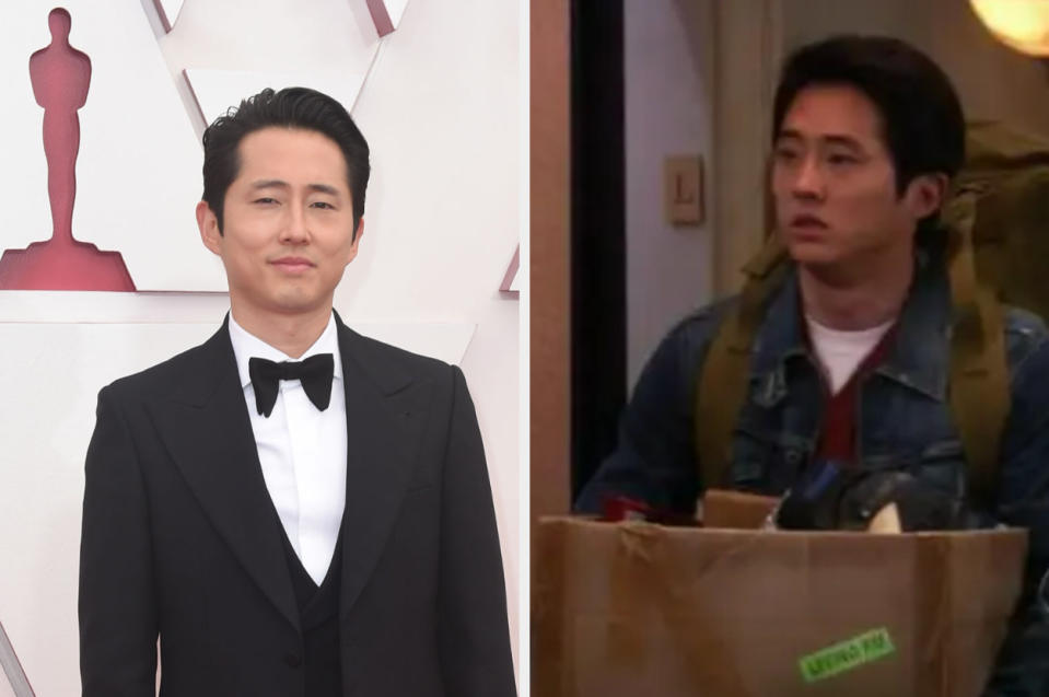 Steven Yeun now vs. when he appeared in "The Big Bang Theory."