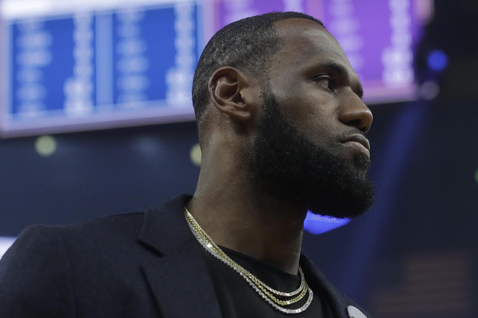 LeBron James has joined the calls for justice for Ahmaud Arbery. (AP Photo/Jeff Chiu)