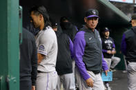 Colorado Rockies manager Bud Black walks in the dugout before a baseball game against the Washington Nationals, Thursday, May 26, 2022, in Washington. (AP Photo/Patrick Semansky)