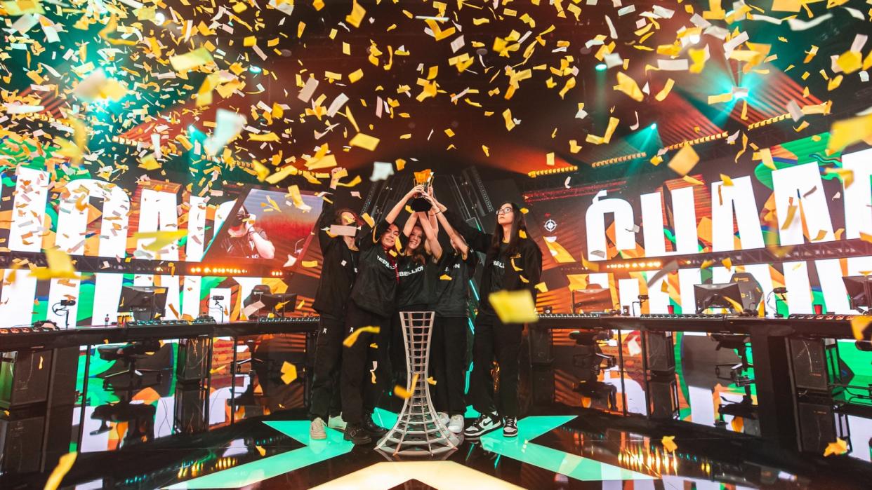 Redemption for Shopify Rebellion's 2022 second-place after they defeated Team Liquid BR to become 2023 VCT Game Changers Champions. (Photo: Riot Games)