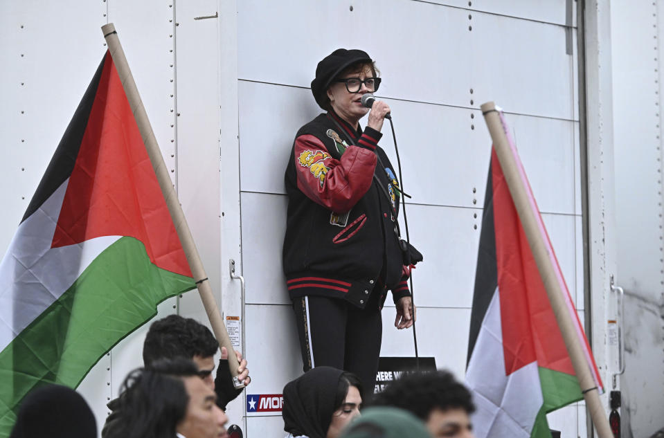Susan Sarandon participó en una marcha pro-Palestina en Nueva York. (Foto de zz/NDZ/STAR MAX/IPx 2023)