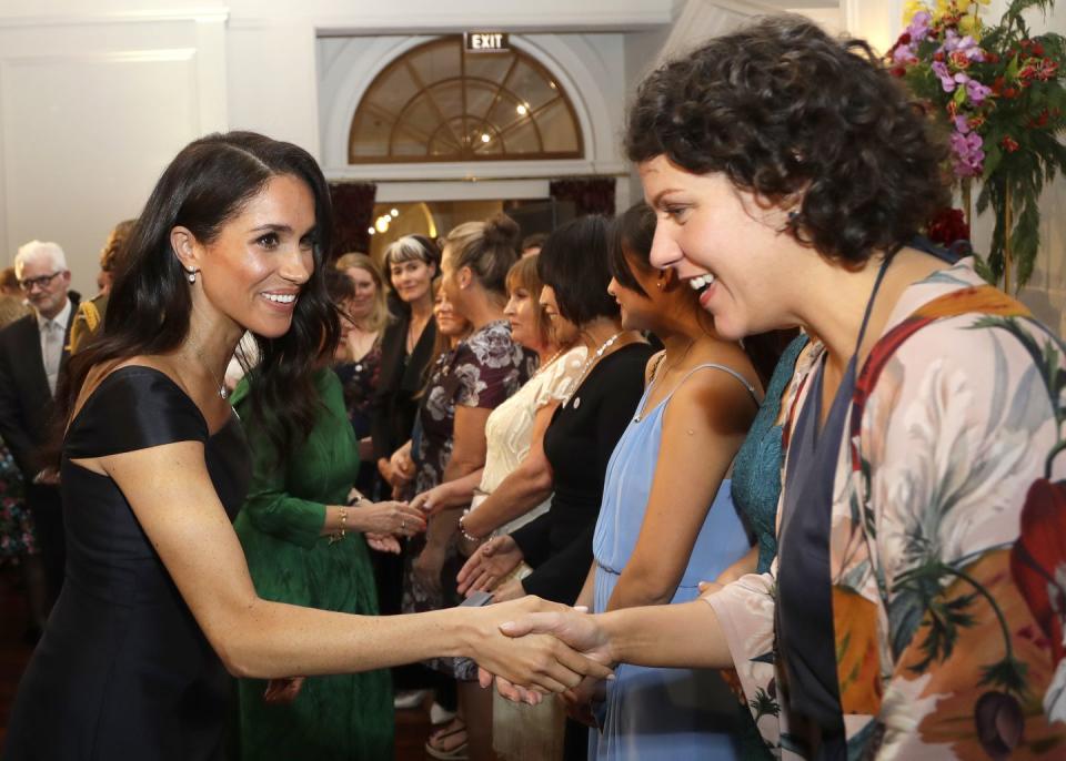 Harry and Meghan greeted many guests during the reception.