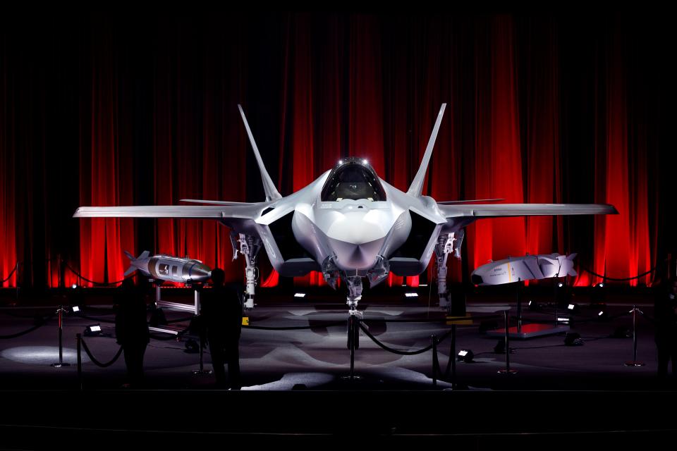 Pictured here is the first F-35 stealth fighter jet that was destined for Turkey. In July, the U.S. canceled Turkey's order for the advanced jet after it took delivery of an S-400 Russian missile system. | Atilgan Ozdil/Anadolu Agency/Getty Images