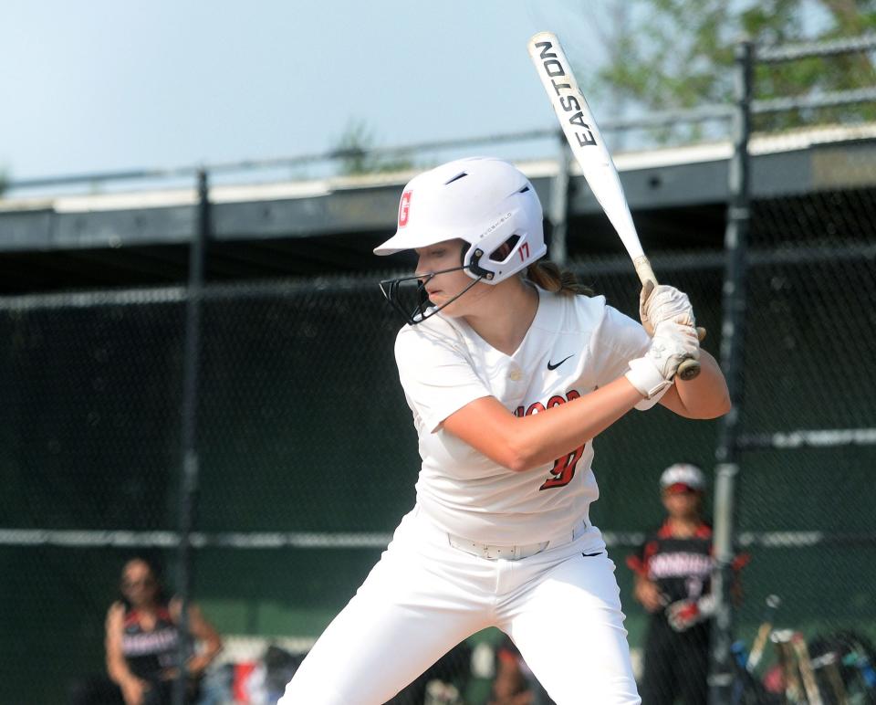 Glenwood High School's Ryleigh Kiel bats during the game against Springfield High School Wednesday, May 17, 2023.