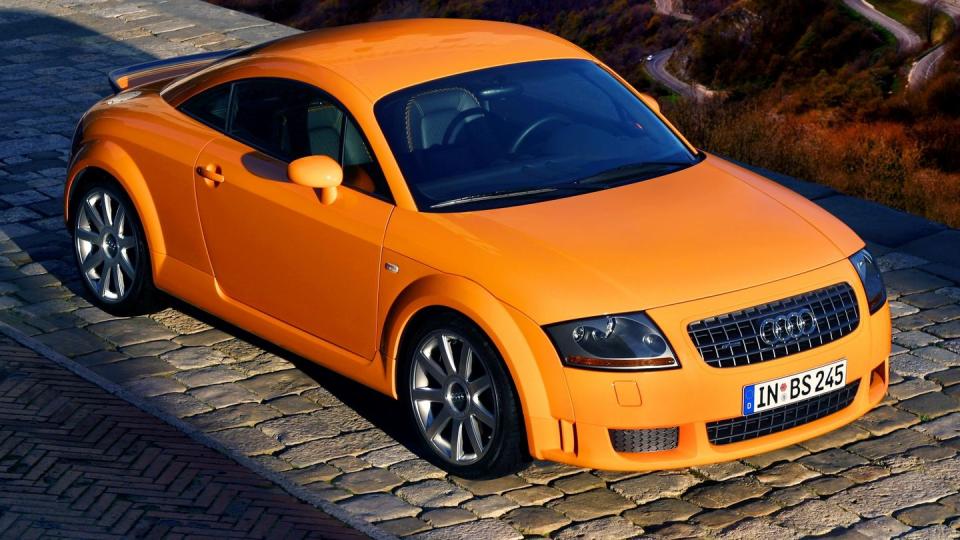 the audi tt in papaya orange, picture taken in 2003