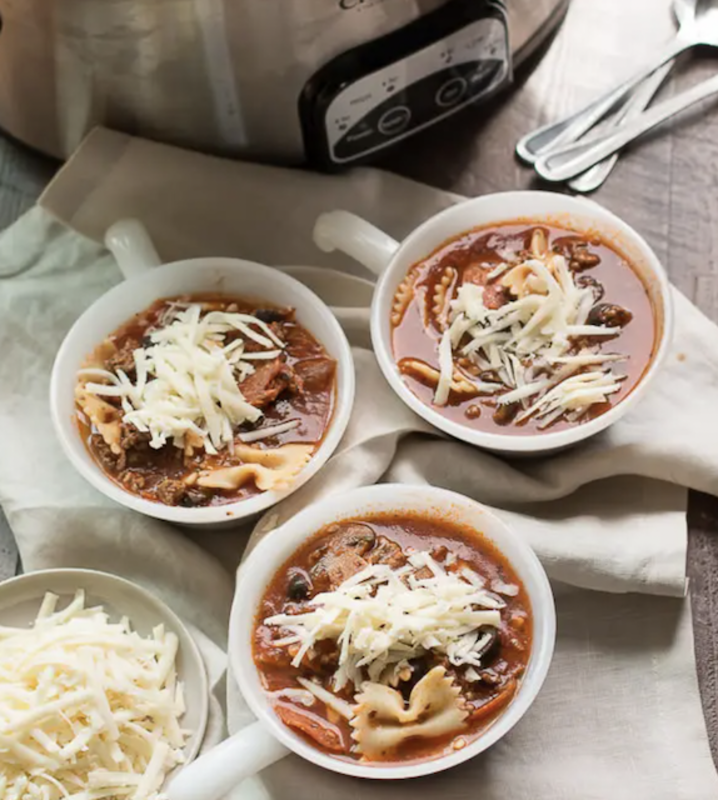 <p>The Magical Slow Cooker</p><p>The next time the family wants pizza, whip up this soup recipe! </p><p><strong>Get the Recipe: <a href="https://www.themagicalslowcooker.com/slow-cooker-pizza-pasta-soup/" rel="nofollow noopener" target="_blank" data-ylk="slk:Crock Pot Pizza and Pasta Soup;elm:context_link;itc:0;sec:content-canvas" class="link rapid-noclick-resp">Crock Pot Pizza and Pasta Soup</a></strong></p>