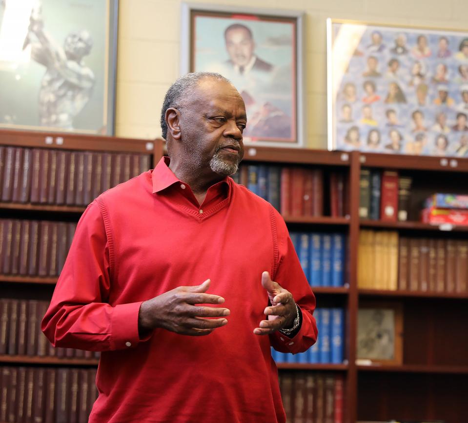 Spring Valley NAACP President Willie Trotman speaks during the announcement of Martin Luther King Jr. Multi-Purpose Center purchased two lots across the street for plans new park for 'The Hill' neighborhood on Feb. 7, 2020.