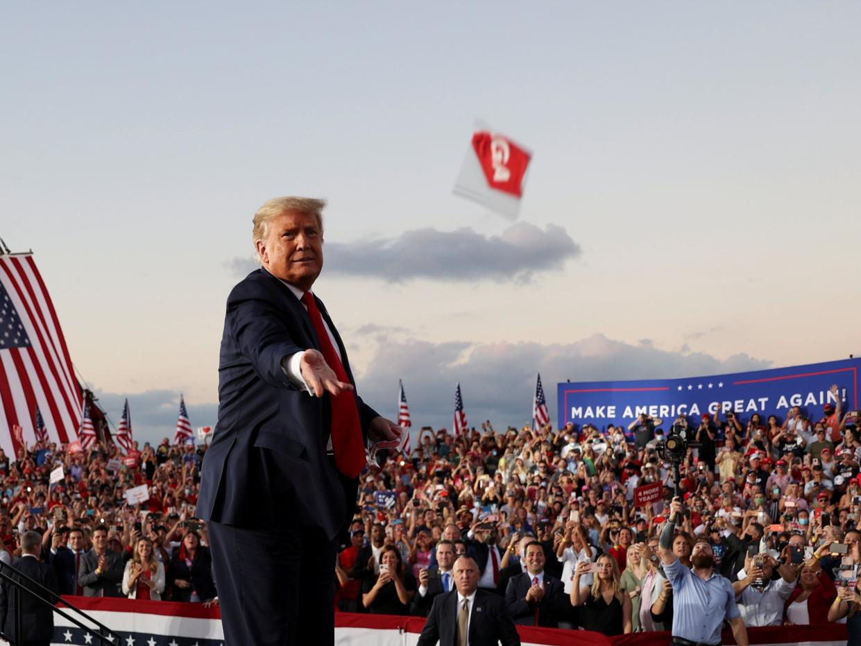 US president Donald Trump held a rally in Florida on Monday  (REUTERS)