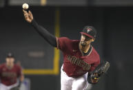 Arizona Diamondbacks pitcher Jon Duplantier throws against the Los Angeles Angels in the first inning during a baseball game, Sunday, June 13, 2021, in Phoenix. (AP Photo/Rick Scuteri)