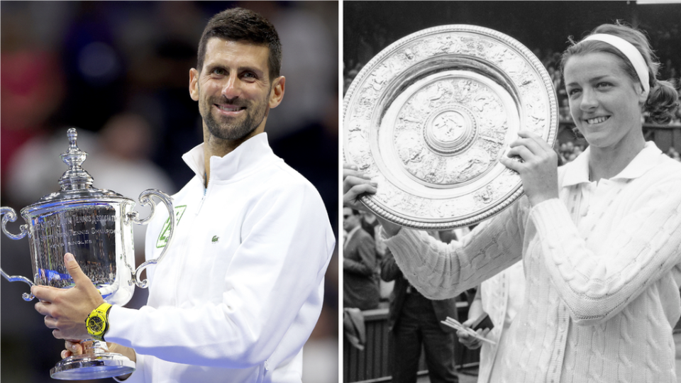 Novak Djokovic and Margaret Court