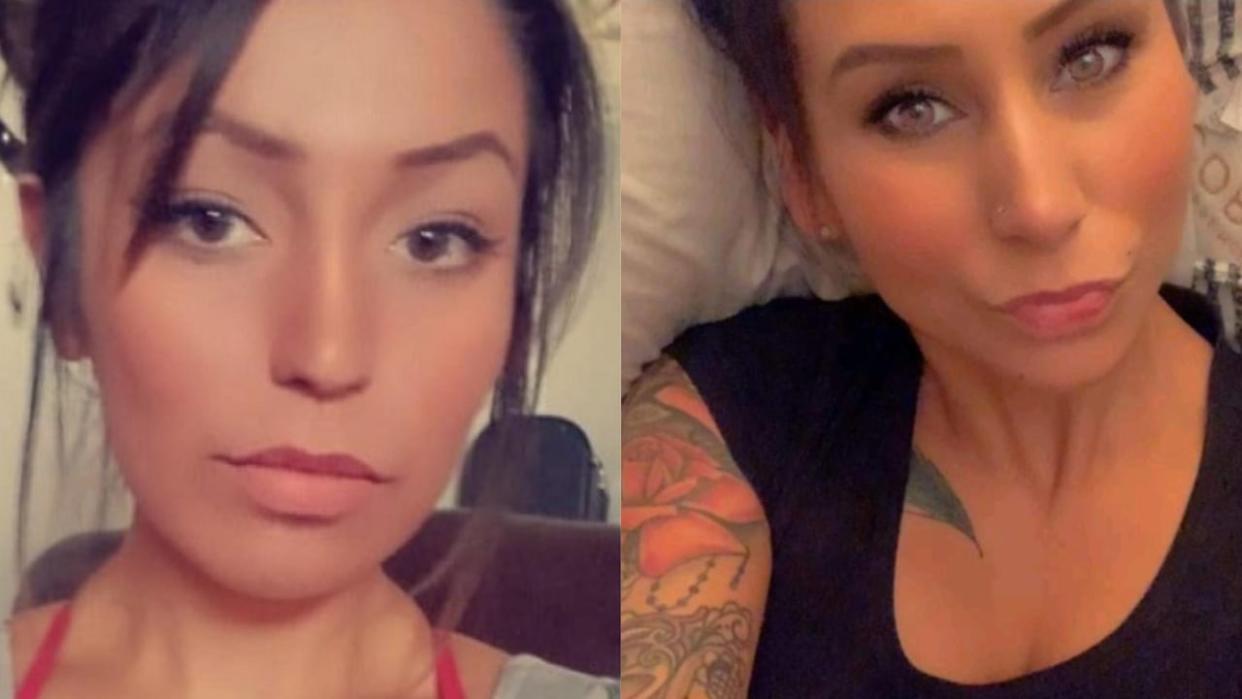 Cousins Darylyn Supernant, left, and Renee Didier (Supernant) have been found dead in Dawson Creek, B.C., weeks apart. (Dawson Creek RCMP - image credit)