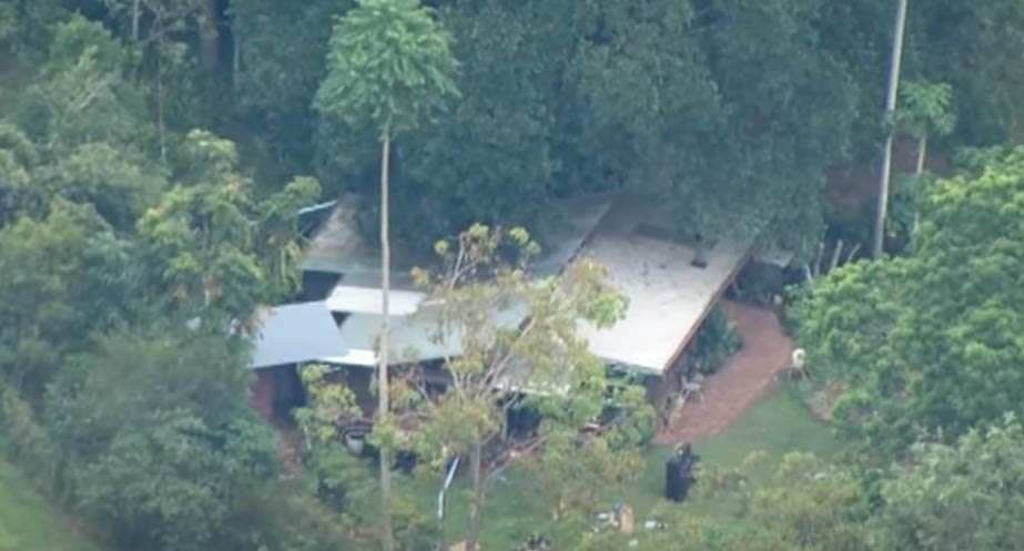 An aerial view of the house where the fatal fire started. Source: 7 News