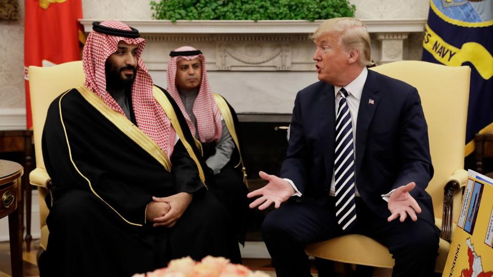 US-Präsident Donald Trump empfing im Frühjahr den saudischen Kronprinzen Mohammed bin Salman im Weißen Haus. Foto: Evan Vucci/AP