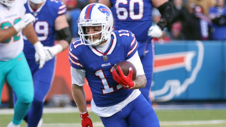 Bills receiver Cole Beasley gets some yards after a catch.
