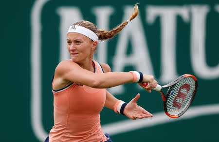 FILE PHOTO: Tennis - WTA Premier - Nature Valley Classic - Edgbaston Priory Club, Birmingham, Britain - June 20, 2018 France’s Kristina Mladenovic in action during her second round match against Slovakia’s Magdalena Rybarikova Action Images via Reuters/Ed Sykes