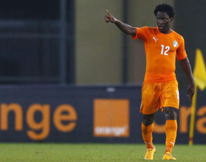 Ivory Coast&#39;s Wilfried Bony celebrates his second goal during their quarter-final soccer match of the 2015 African Cup of Nations against Algeria in Malabo February 1, 2015. REUTERS/Amr Abdallah Dalsh