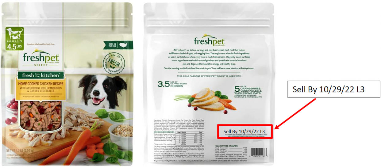 Bags of this Freshpet dog food sold in 12 states and Puerto Rico have been recalled due to possible salmonella contamination. (fda.gov)
