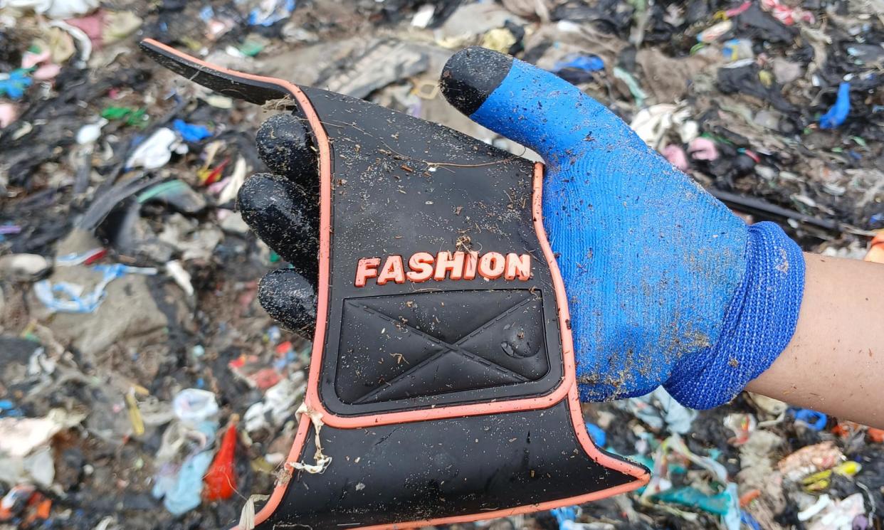 <span>An item of clothing picked up on Jamestown beach in Accra, Ghana.</span><span>Photograph: Courtesy of Fleur Britten</span>