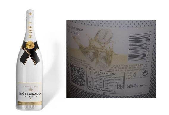 The Netherlands Food and Consumer Product Safety Authority issued an alert about   3-liter bottles of Moët & Chandon Ice Impérial with lot code LAJ7QAB6780004 and LAK5SAA6490005. / Credit: Netherlands Food and Consumer Product Safety Authority